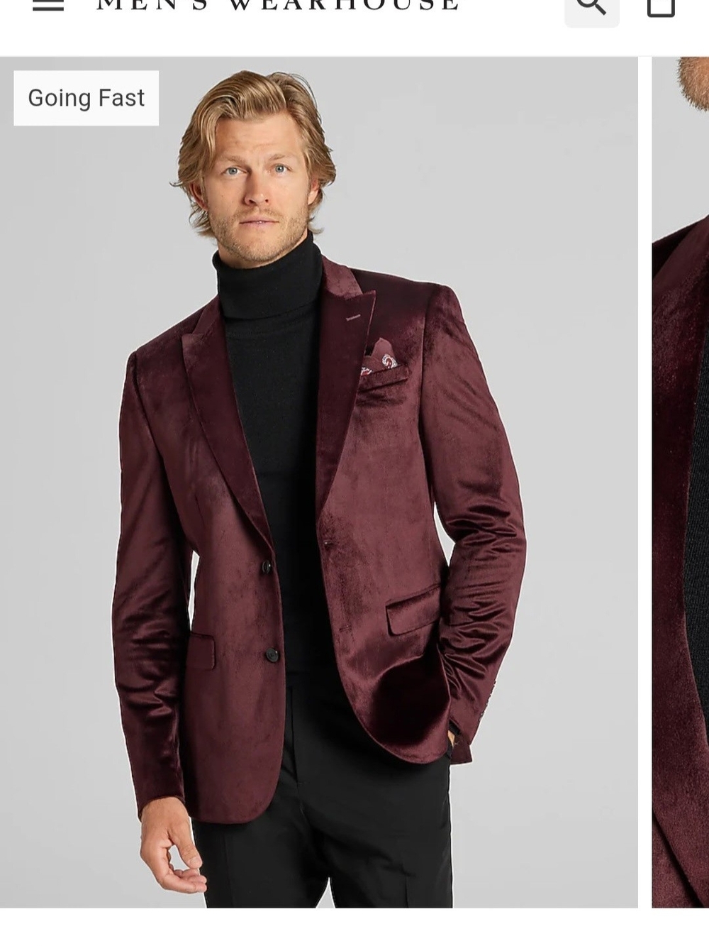 Egara Burgundy Velvet Sport Coat